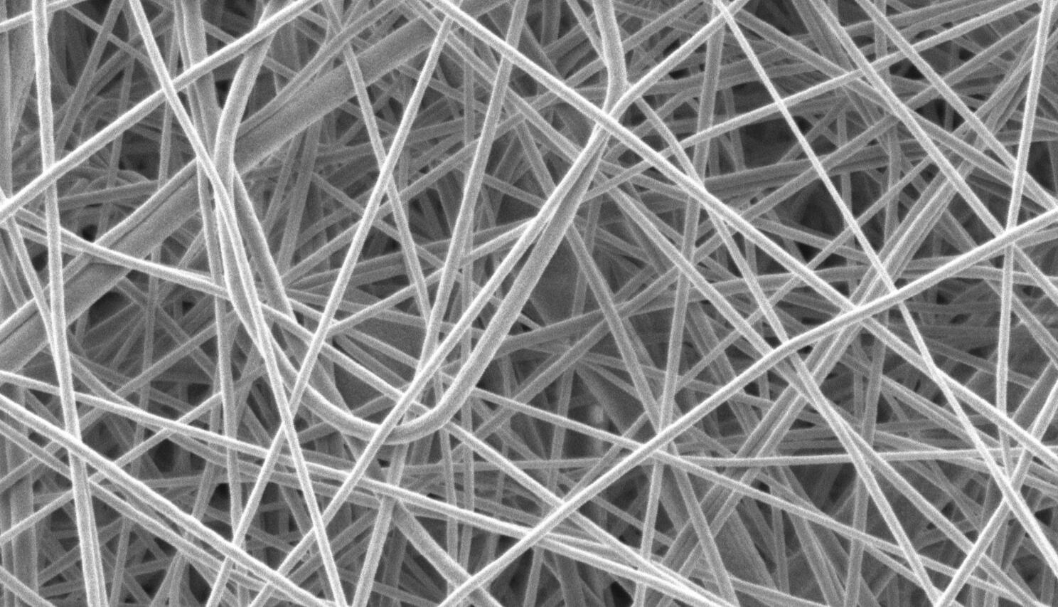 PVDF Nanofiber Material at 12000x magnification