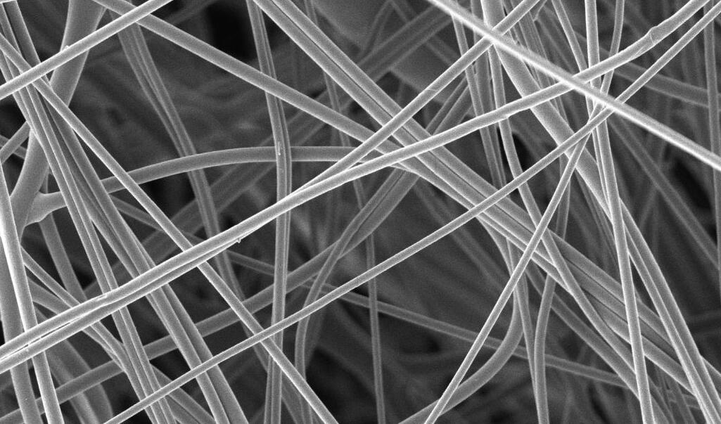 Pullulan Nanofiber material at 1000x magnification